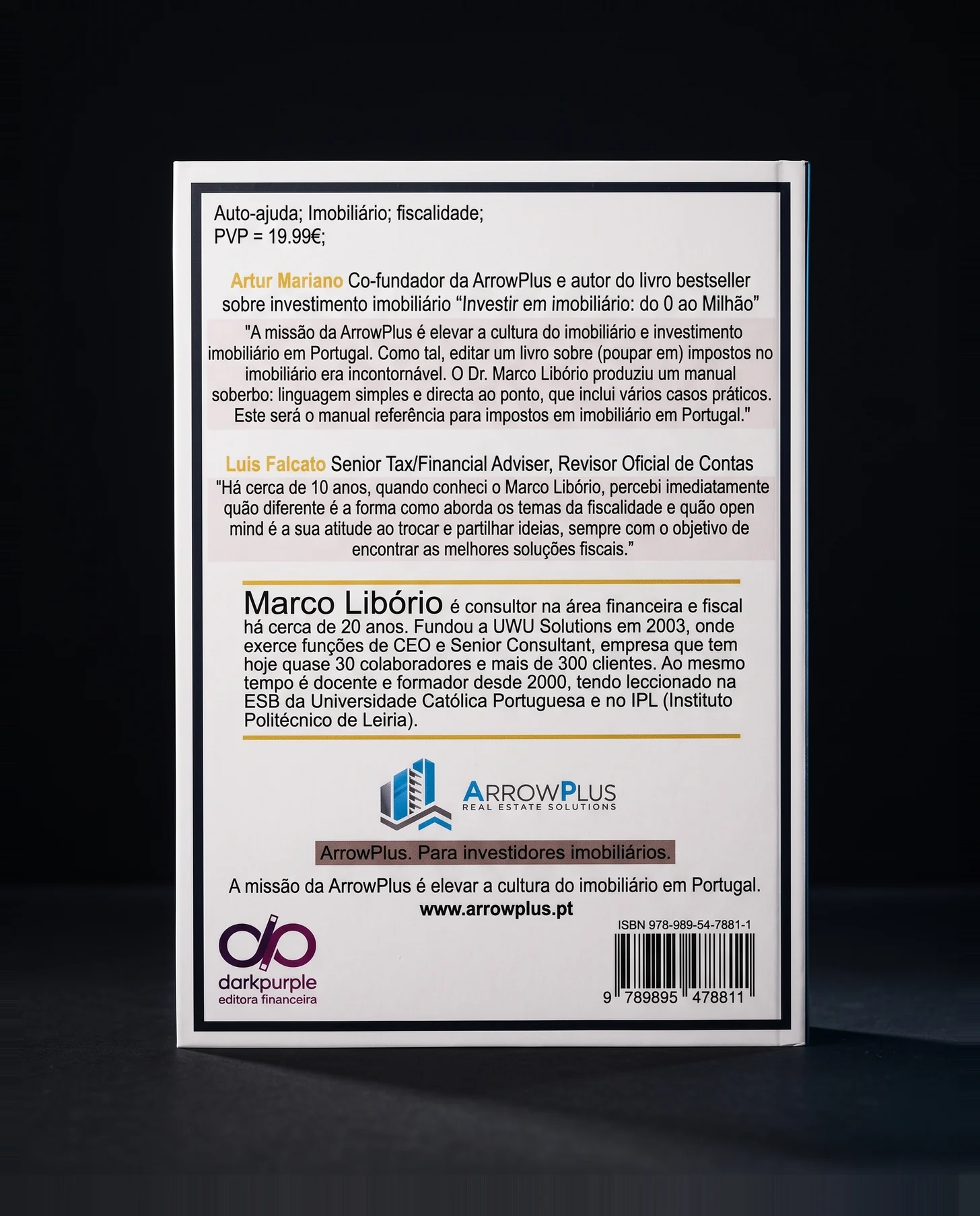 A contracapa do livro