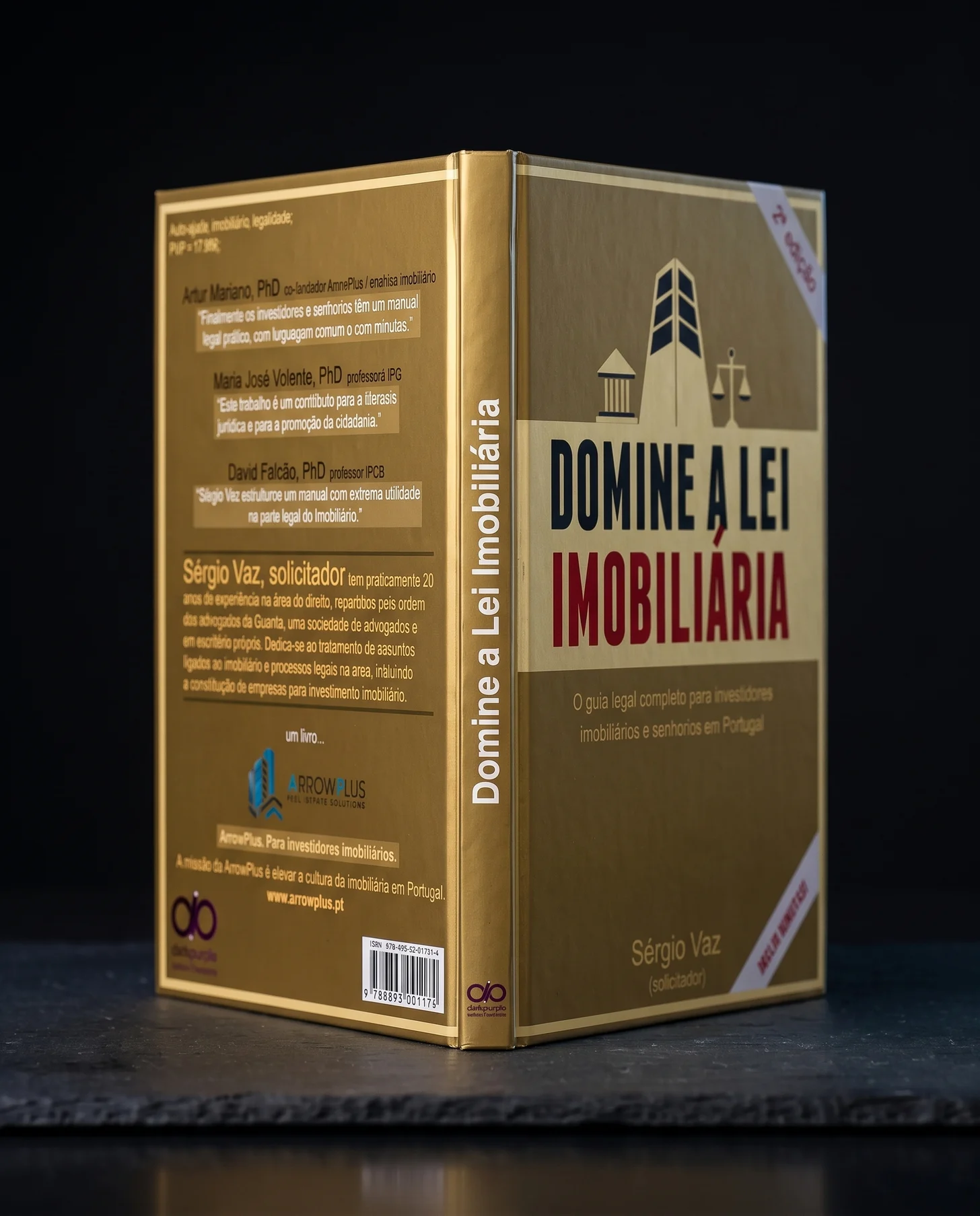 O livro aberto em V, com a lombada à frente